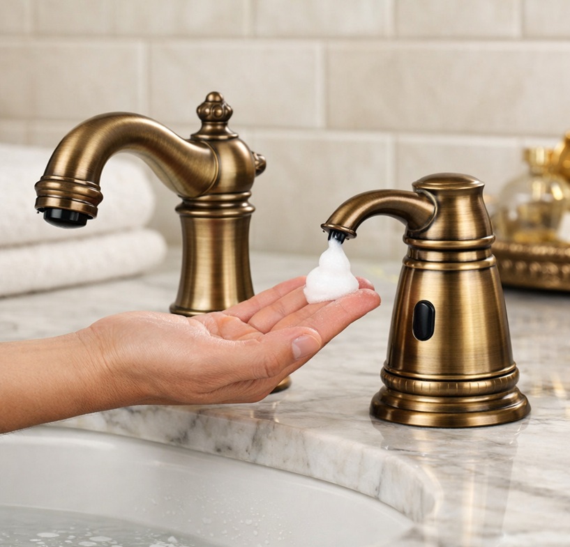 Heritage Series coordinated faucet and soap dispenser